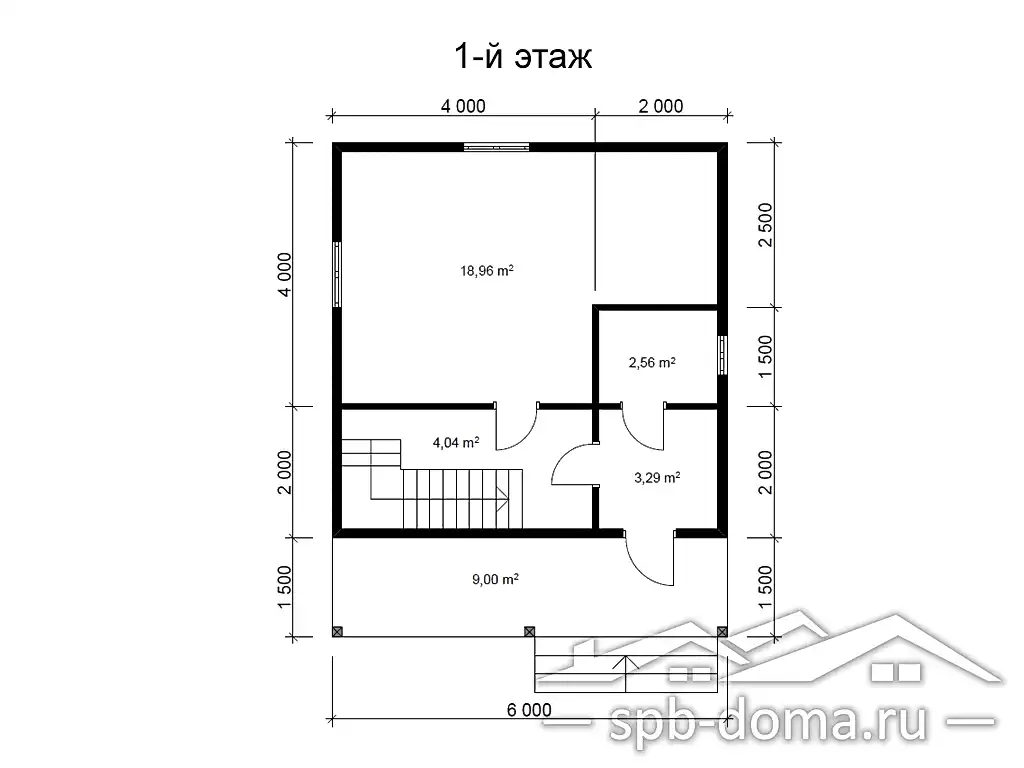 Проект дома из профилированного бруса 6,0 х 7,5 м «Приладожский»