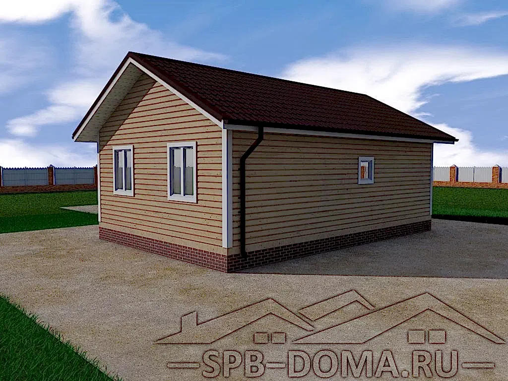 Сруб дома из профилированного бруса 6х9 м «Выборг»