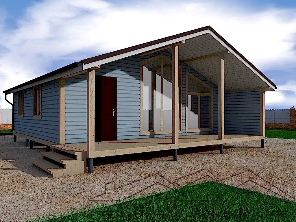 Сруб дома из профилированного бруса 8х9 м «Пятиречье»