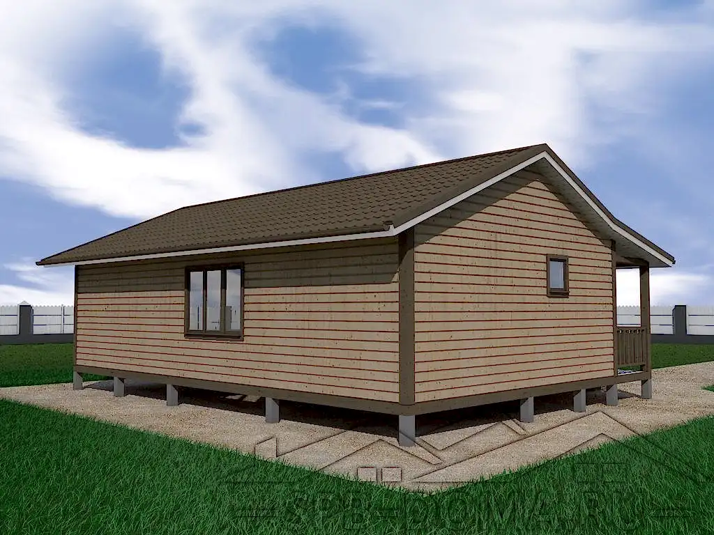 Проект дома из профилированного бруса 7,5 х 1,0 м «Мельниково»