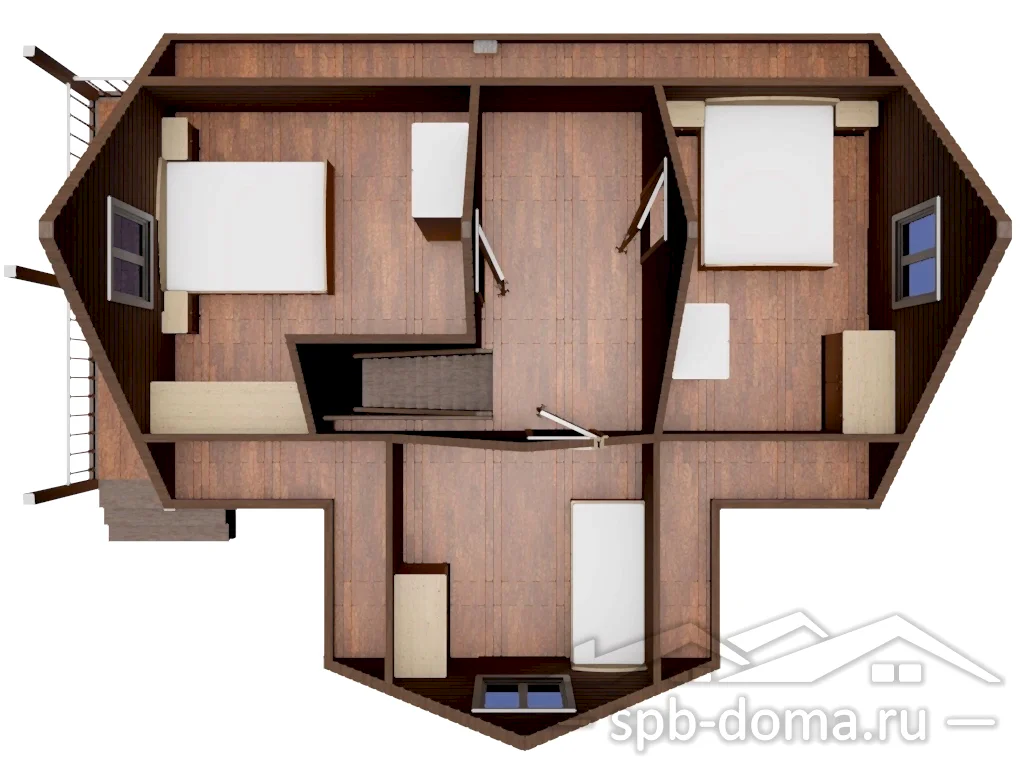 Проект дома из профилированного бруса 8,0 х 11,0 м «Кискелово»