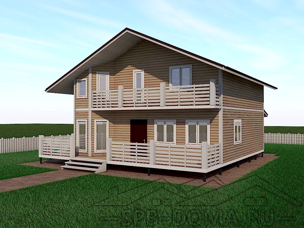 Сруб дома из профилированного бруса 11х11 м «Малое карлино»