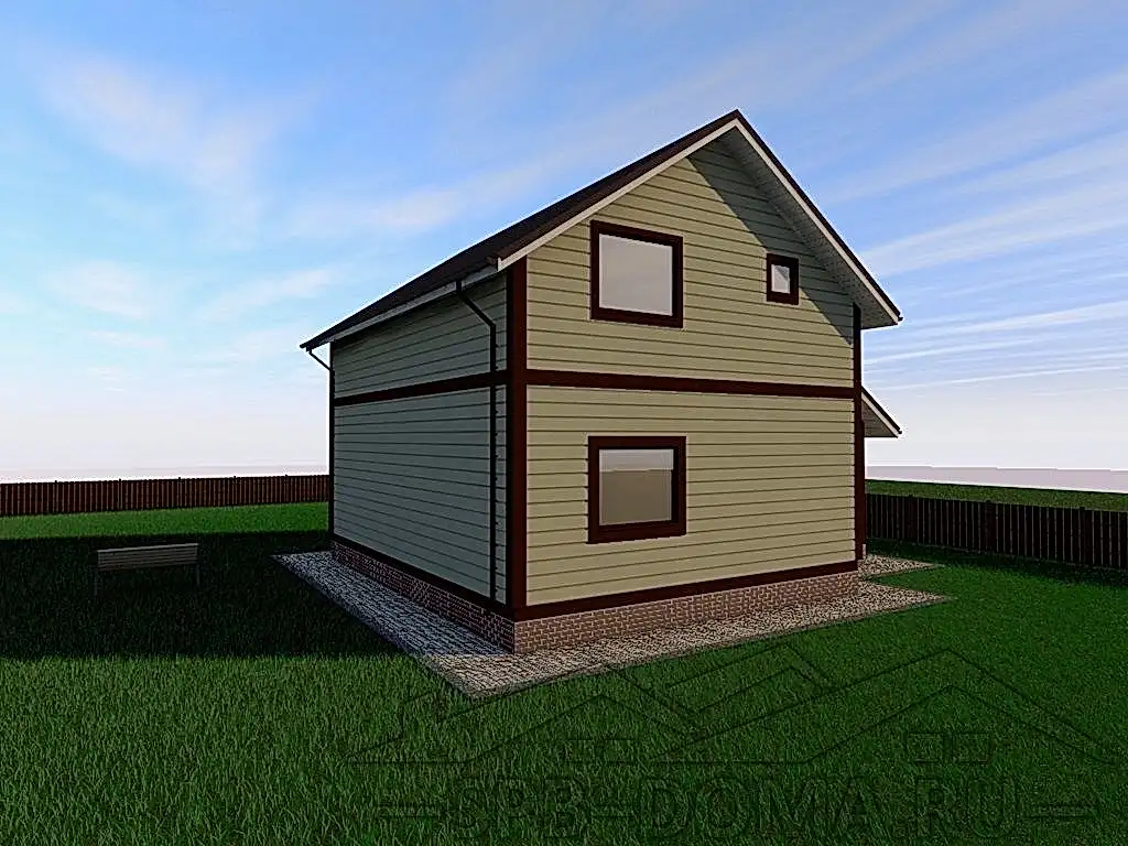 Сруб дома из профилированного бруса 7х9 м «Рощино»