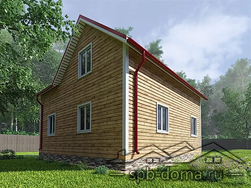 Проект дома из профилированного бруса 8,0 х 8,0 м «Белоостров»