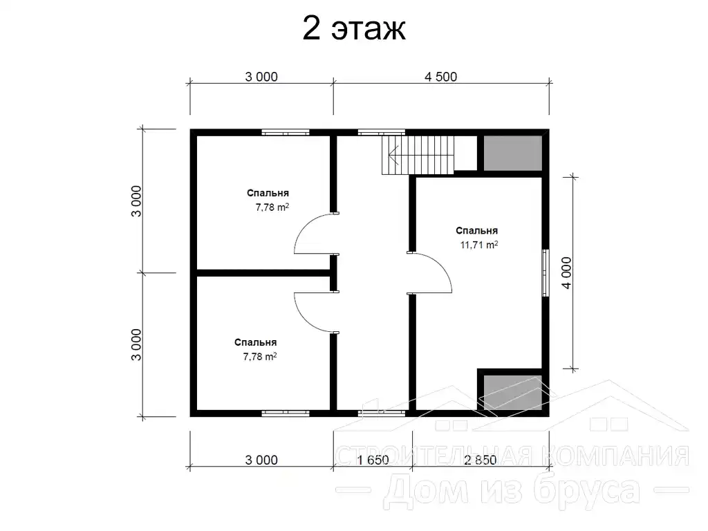 Сруб дома из профилированного бруса 6х7,5 м «Рахья»