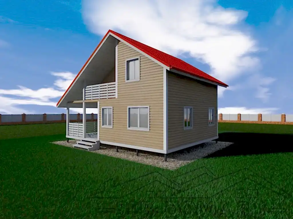 Сруб дома из профилированного бруса 7х9 м «Лесколово»