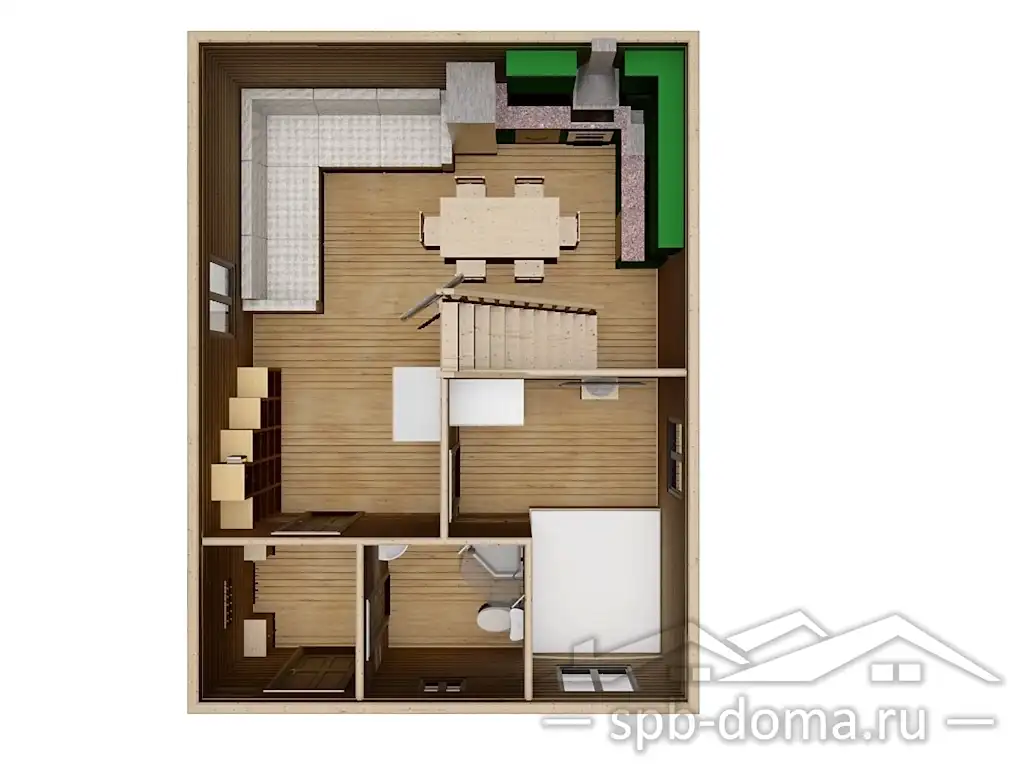 Сруб дома из профилированного бруса 6х8 м «Агалатово»