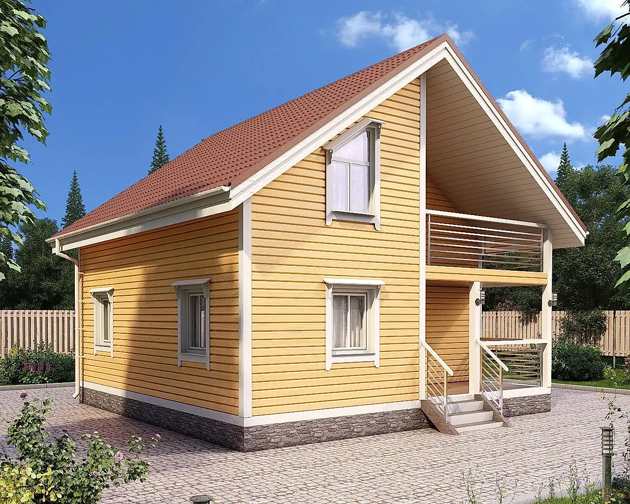 Сруб дома из профилированного бруса 8х8 м «Лосево»