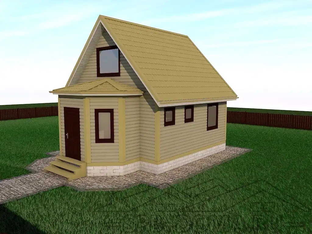 Сруб дома из профилированного бруса 6х8 м «Шапки»