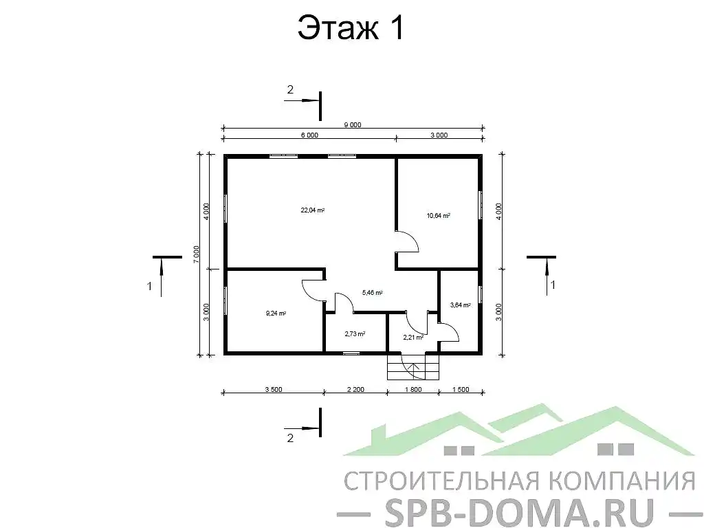 Сруб дома из профилированного бруса 7х9 м «Всеволожск»