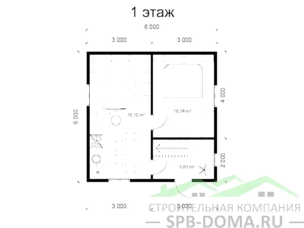 Каркасный дом 6х6 м «Романовка»