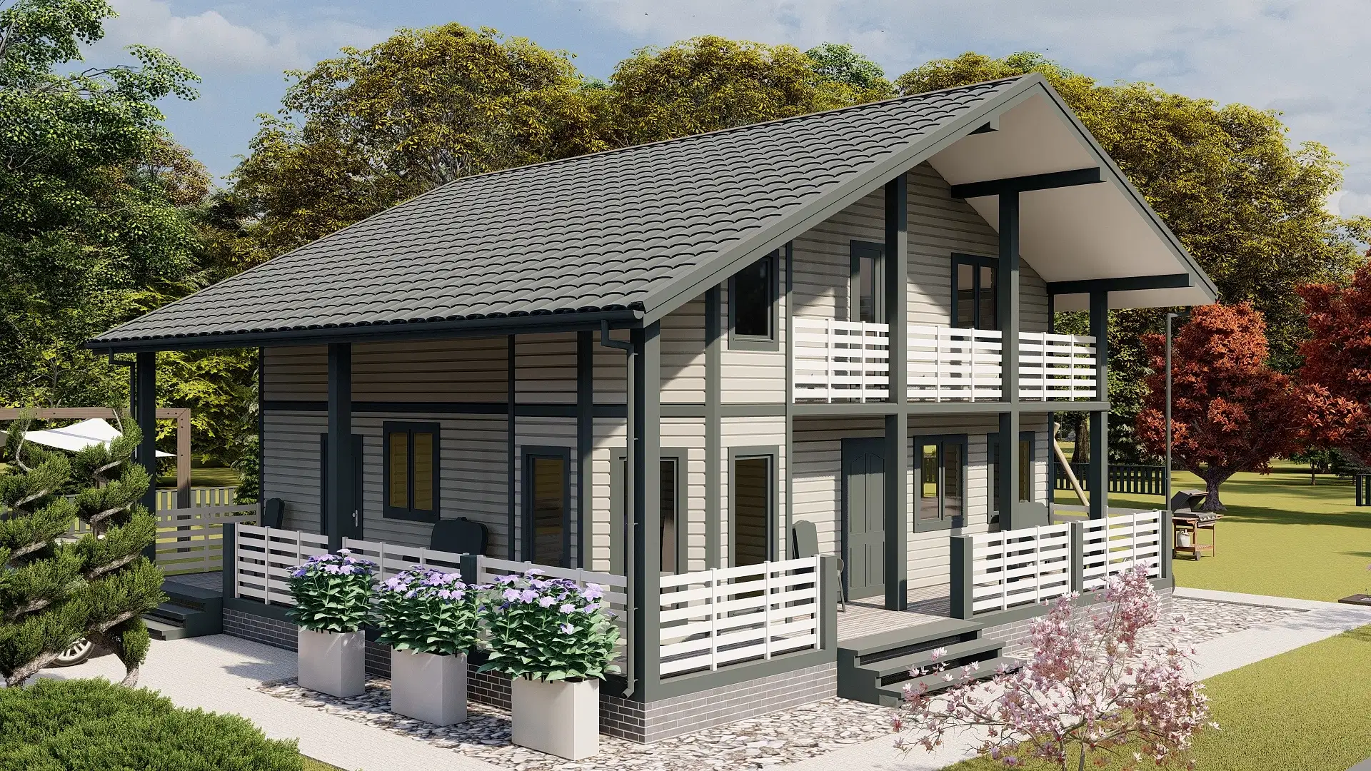 Каркасный дом 11х11 м «Малое Карлино»