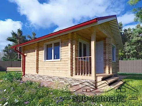 Проект бани из профилированного бруса 6,5х4,5 м «Луга» Проект бани из профилированного бруса 6,5х4,5 м «Луга»