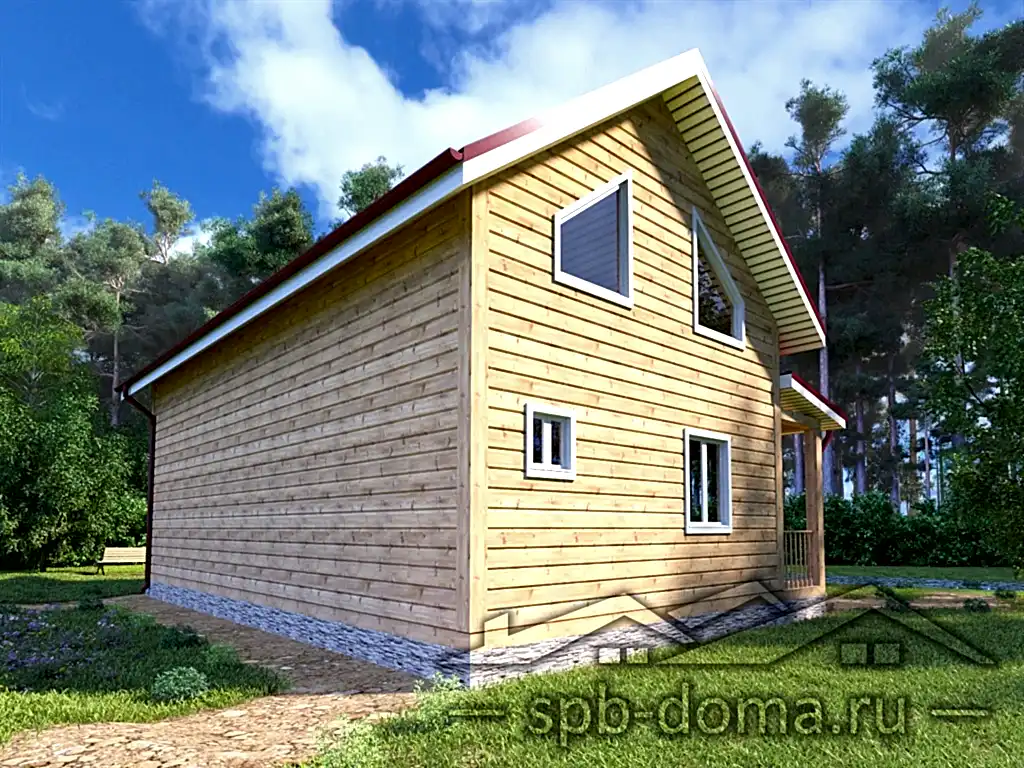 Сруб дома из профилированного бруса 7,5х11 м «Пески»