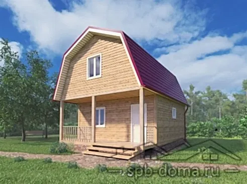 Сруб дома из профилированного бруса 6х7,5 м «Грузино»