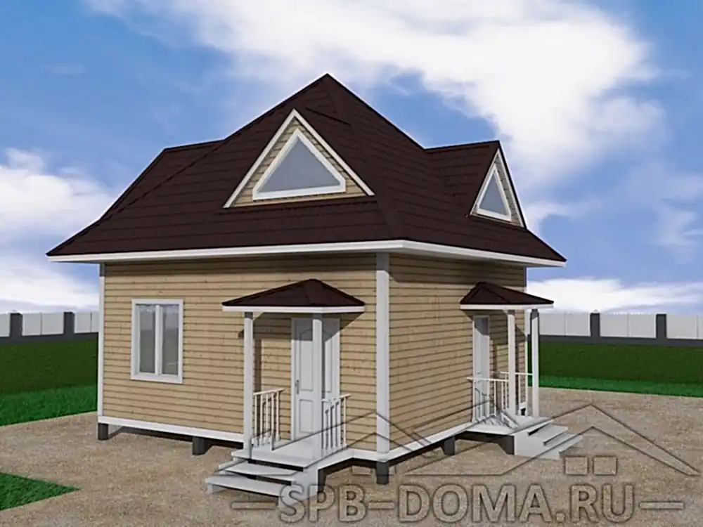 Проект дома из профилированного бруса 7,0 х 7,0 м «Оржицы-2»