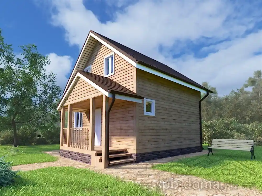 Проект дома из профилированного бруса 6,0 х 6,0 м «Павловск»