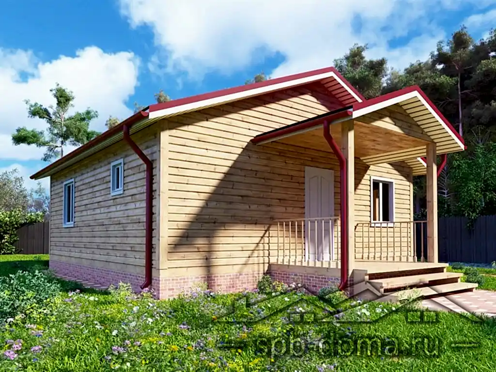 Проект дома из профилированного бруса 8,0 х 8,0 м «Мурино»