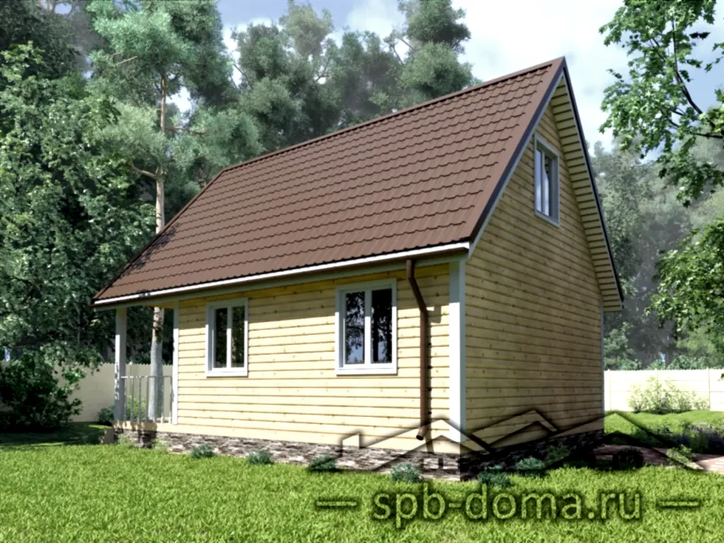 Сруб дома из профилированного бруса 6х8 м «Лесное»