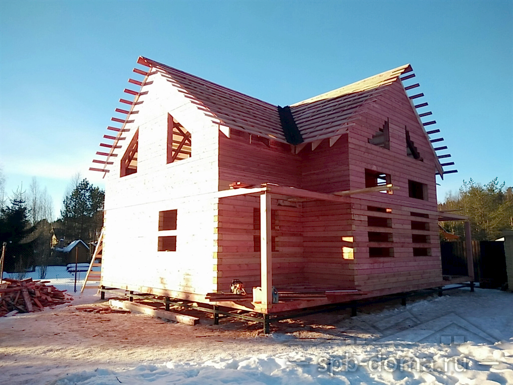 Дом из бруса 7,5х11 в Гарболово