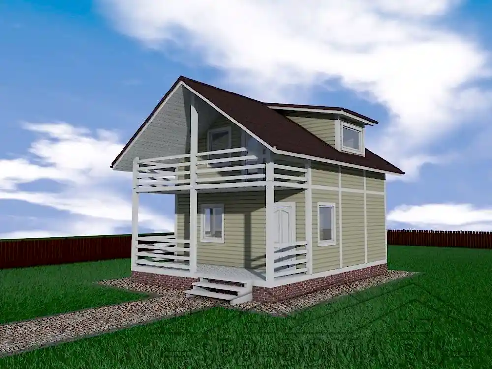 Сруб дома из профилированного бруса 6х8 м «Нурма»