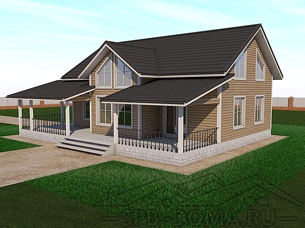 Сруб дома из профилированного бруса 9х12 м «Гатчина»