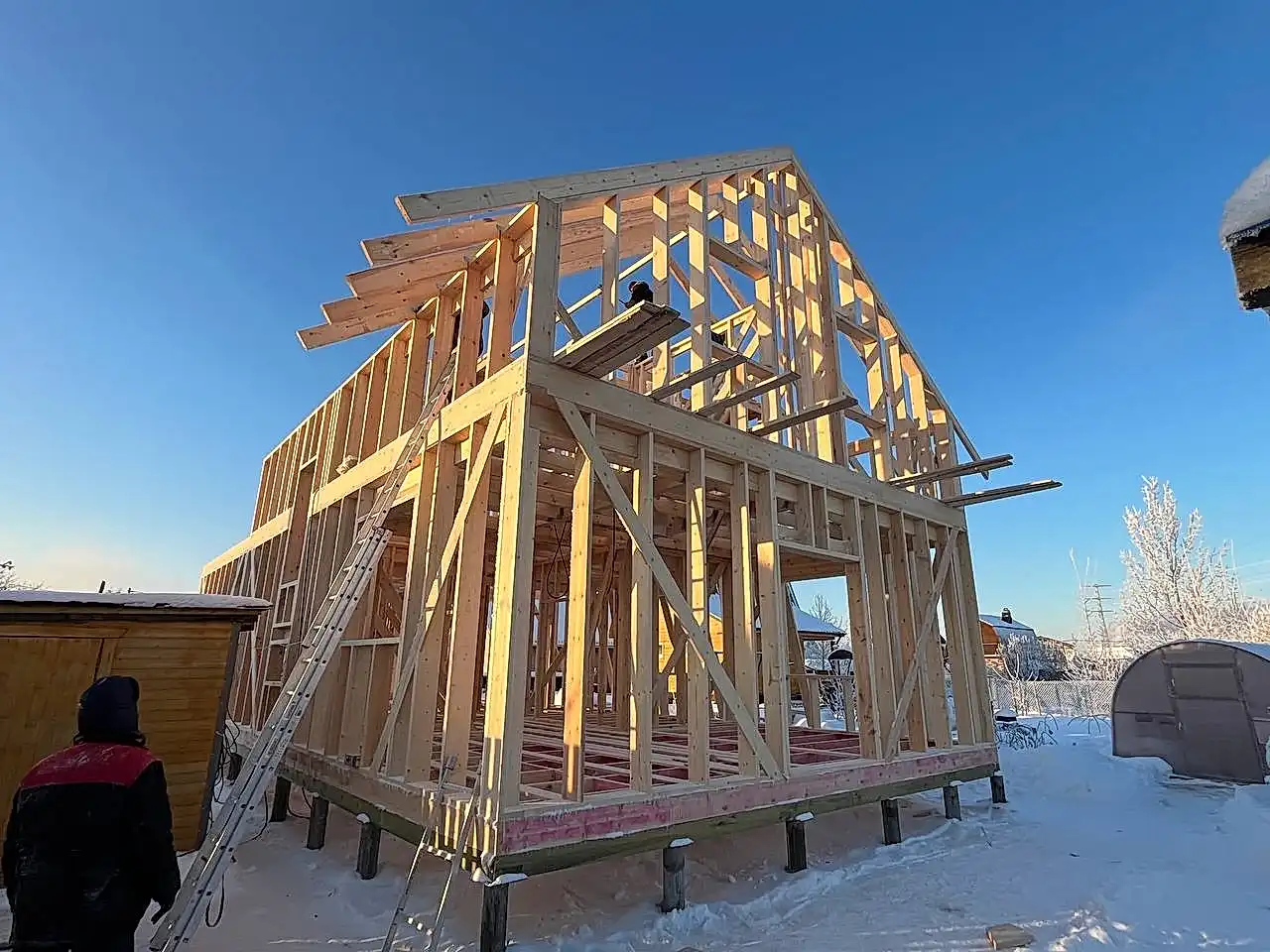 Каркасный дом 8х14 в п. им. Морозова