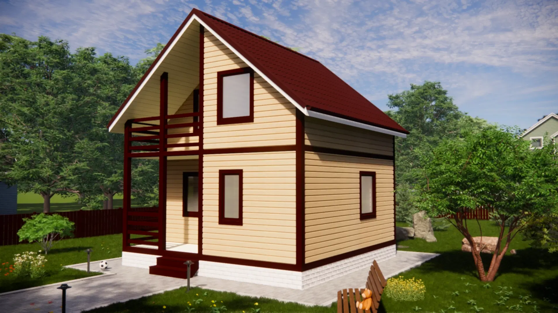 Каркасный дом 6х6 м «Луга»