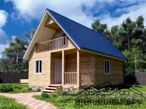 Проект бани из профилированного бруса 6х8 м «Левашово» Проект бани из профилированного бруса 6х8 м «Левашово»