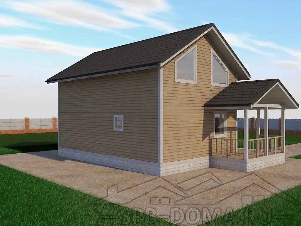 Сруб дома из профилированного бруса 7х9 м «Саперное»