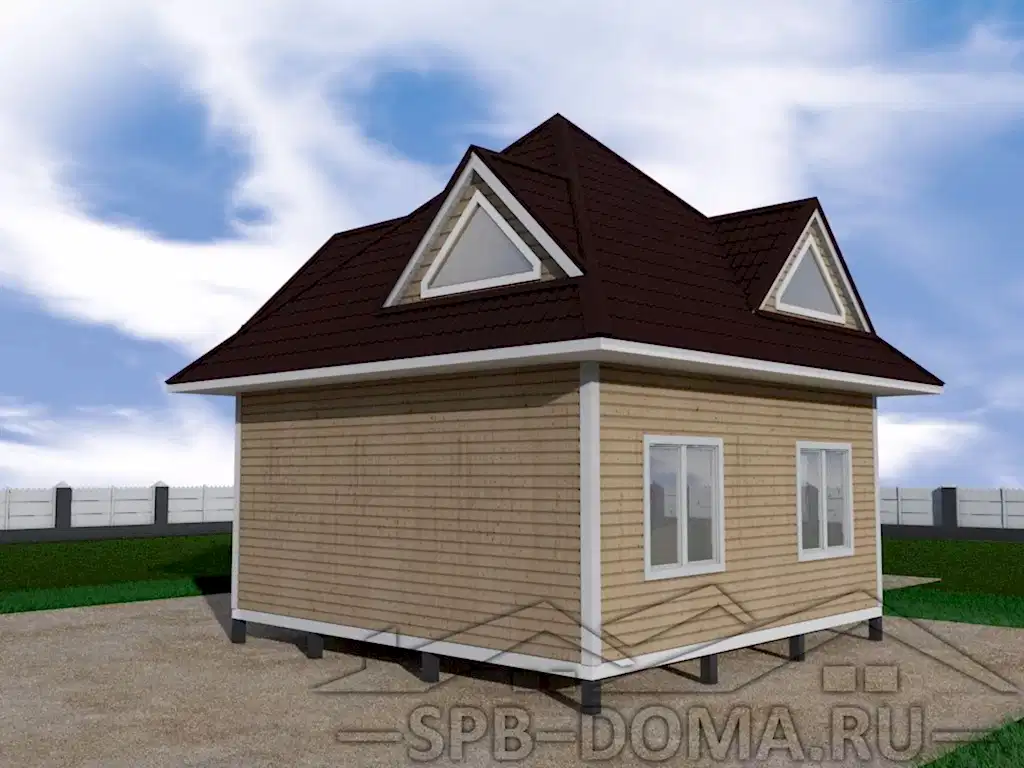 Сруб дома из профилированного бруса 7,0 х 7,0 м «Оржицы-2»