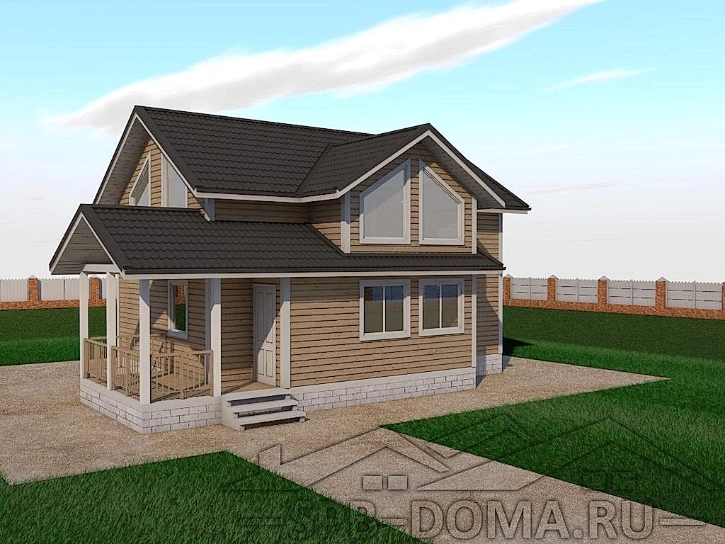 Сруб дома из профилированного бруса 7х9 м «Саперное»