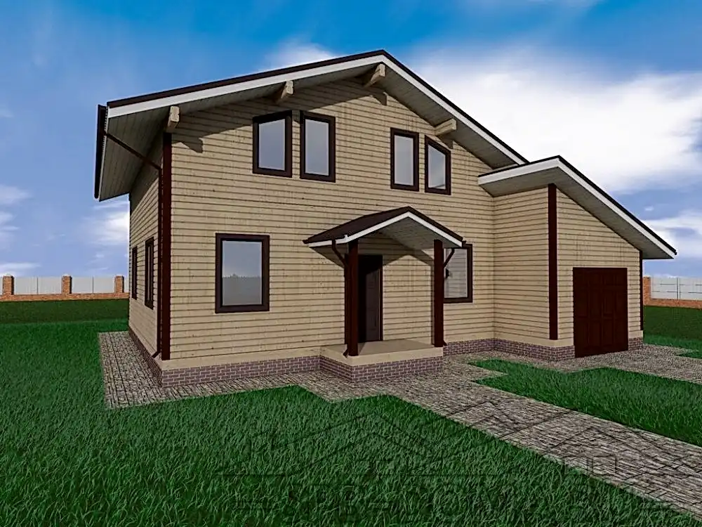 Сруб дома из профилированного бруса 11х13 м «Сосново»