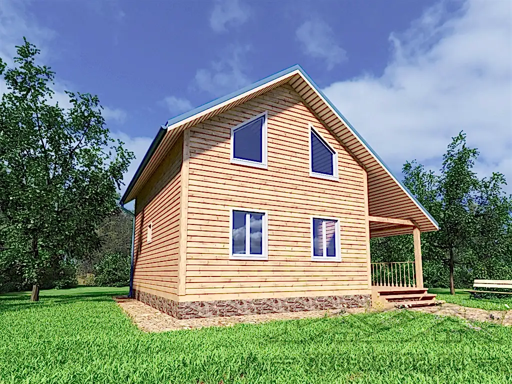 Сруб дома из профилированного бруса 8х8,5 м «Никитилово»