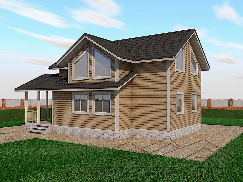 Сруб дома из профилированного бруса 7х9 м «Саперное»