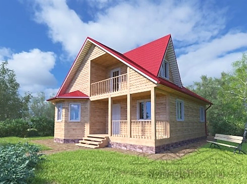 Сруб дома из профилированного бруса 9,5х10 м «Киварин ручей»