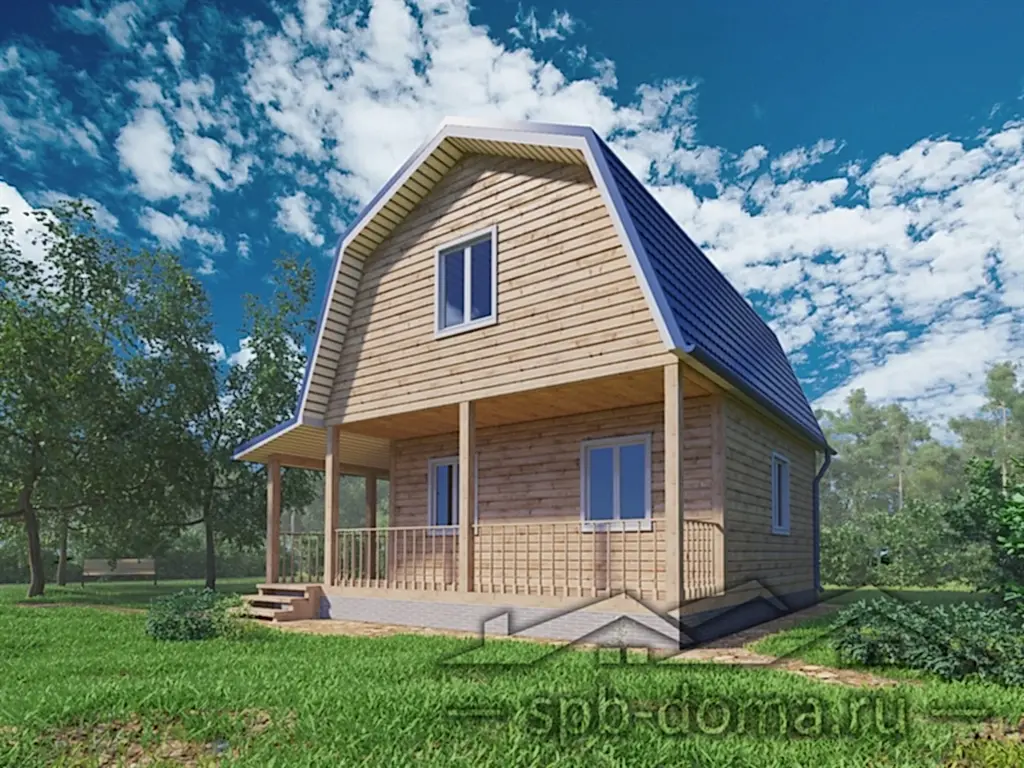 Проект дома из профилированного бруса 7,5 х 7,5 м «Борисова Грива»