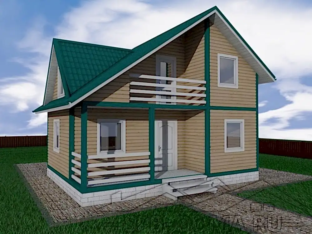 Сруб дома из профилированного бруса 6х8 м «Черемыкино»