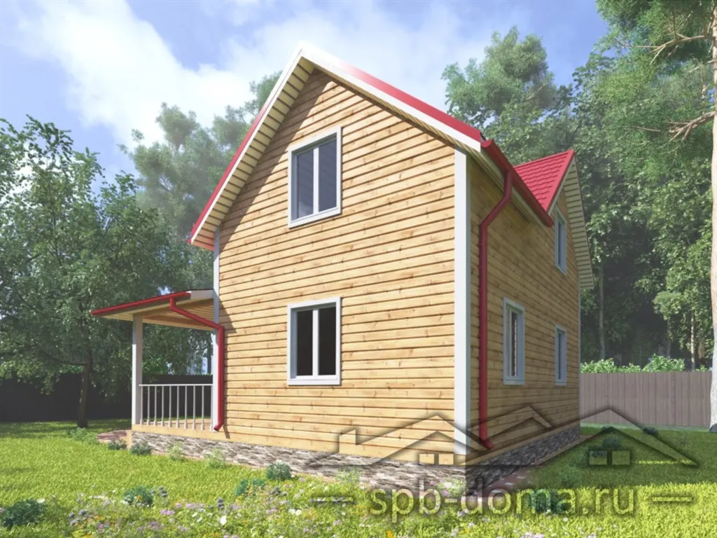 Проект дома из профилированного бруса 8,0 х 8,0 м «Белоостров»