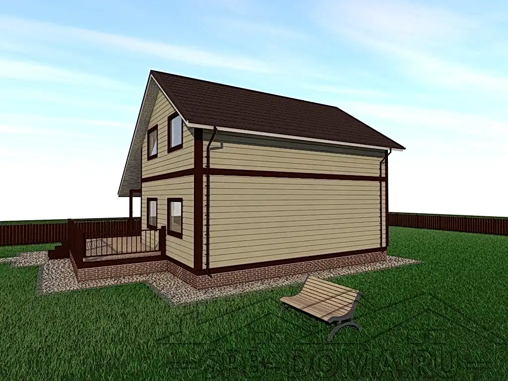 Сруб дома из профилированного бруса 7х9 м «Рощино»