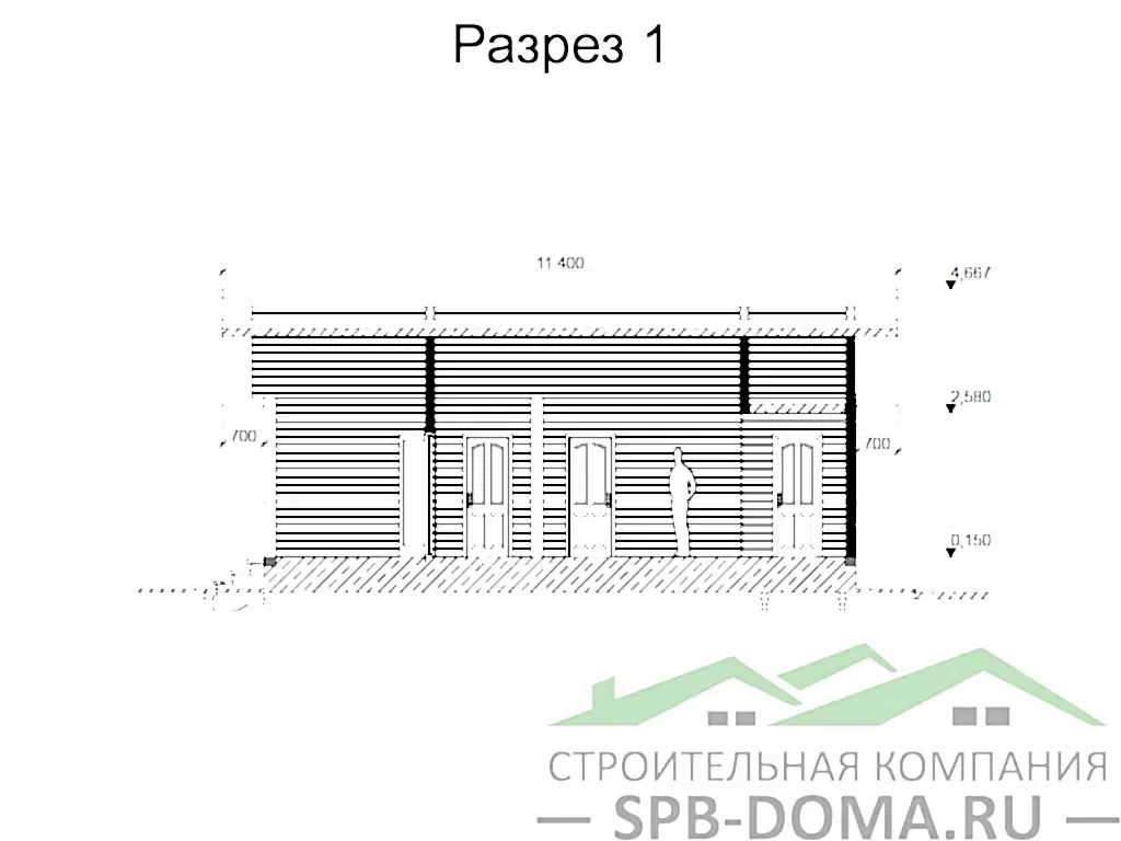 Сруб дома из профилированного бруса 10х12 м «Новая ладога»