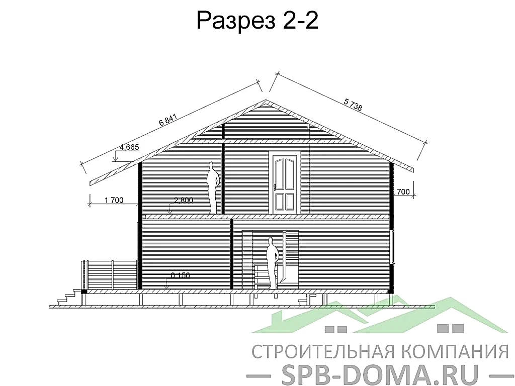 Сруб дома из профилированного бруса 11х11 м «Малое карлино»