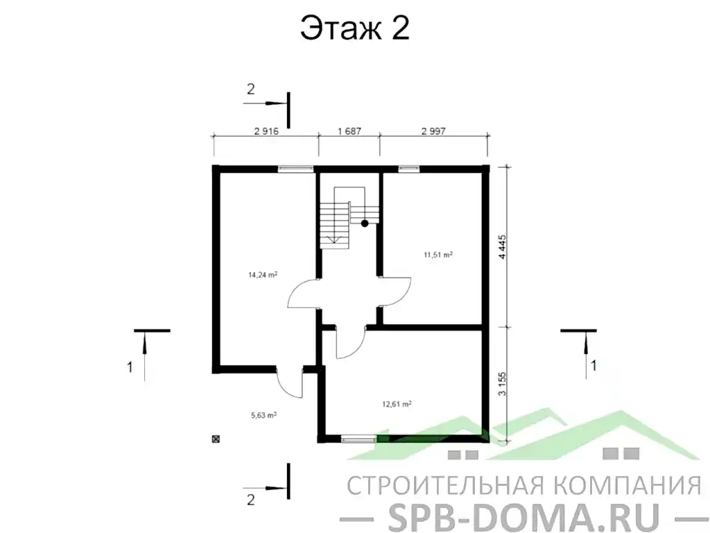 Сруб дома из профилированного бруса 8х8 м «Керро»