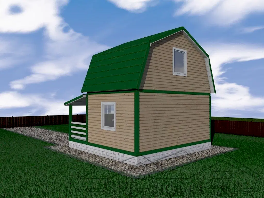 Сруб дома из профилированного бруса 6х6 м «Поляны»