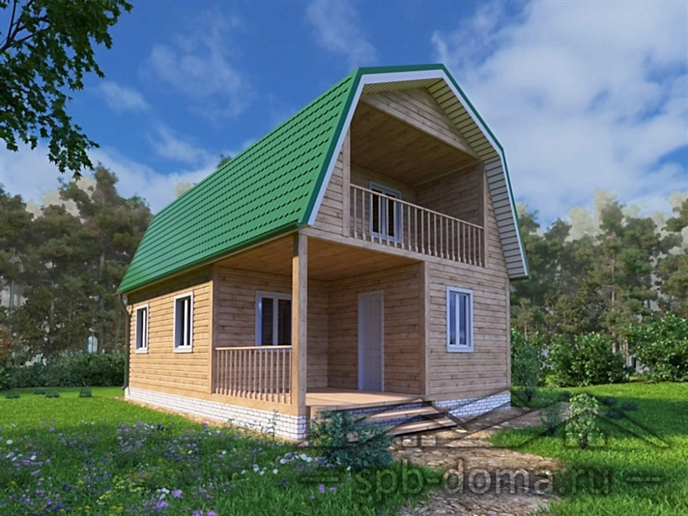 Проект дома из профилированного бруса 6,0 х 9,0 м «Орехово»