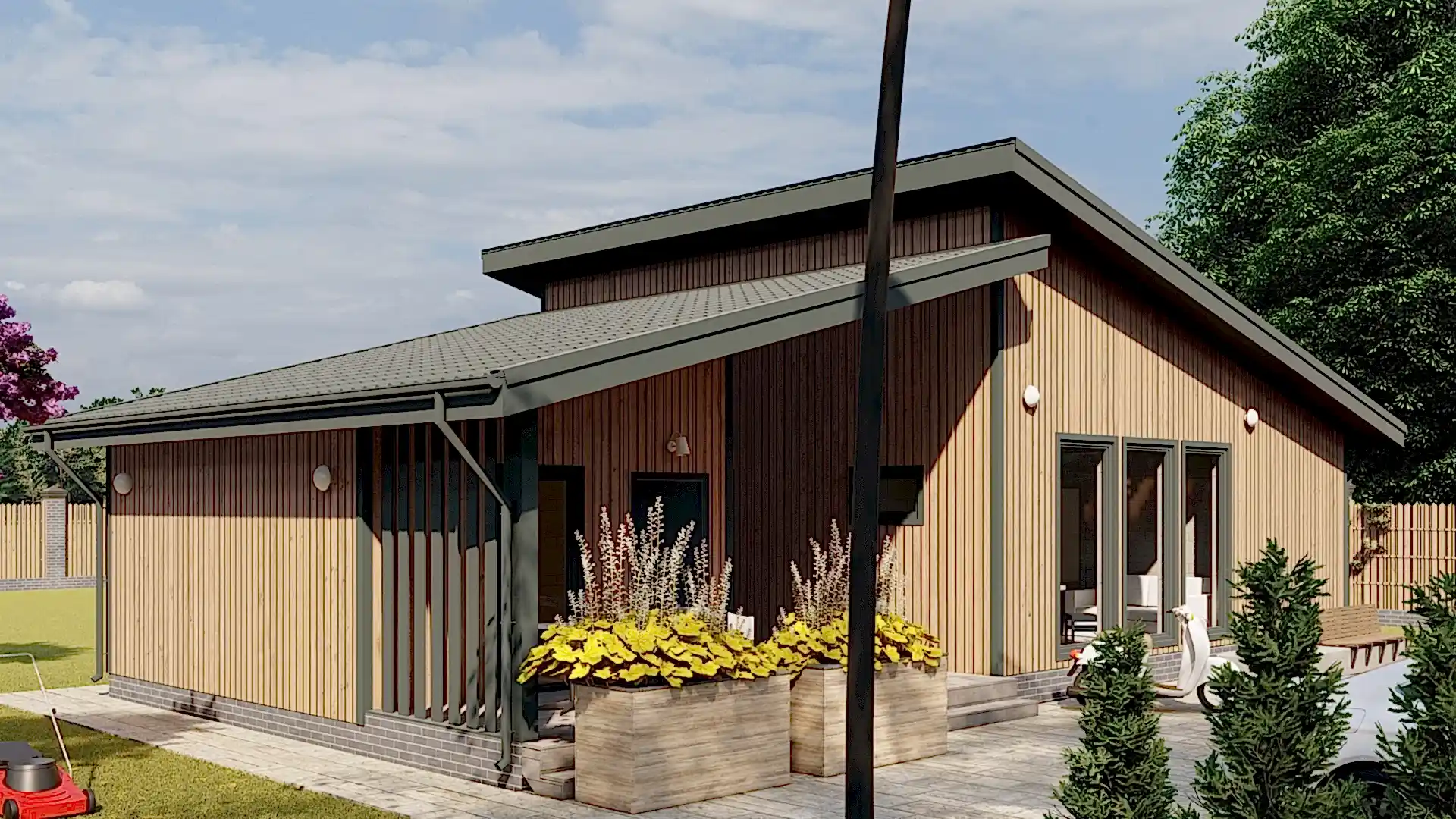 Каркасный дом 7,5х14,5м «Лукаши»