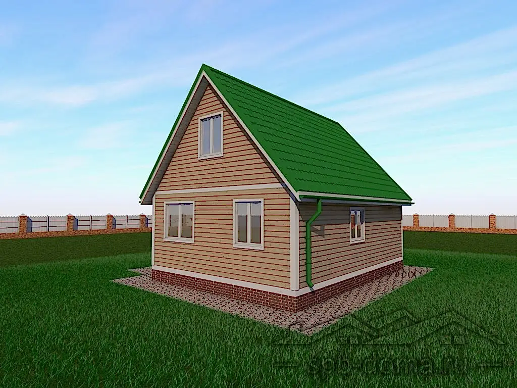 Каркасный дом 7,5х8 м «Юкки»