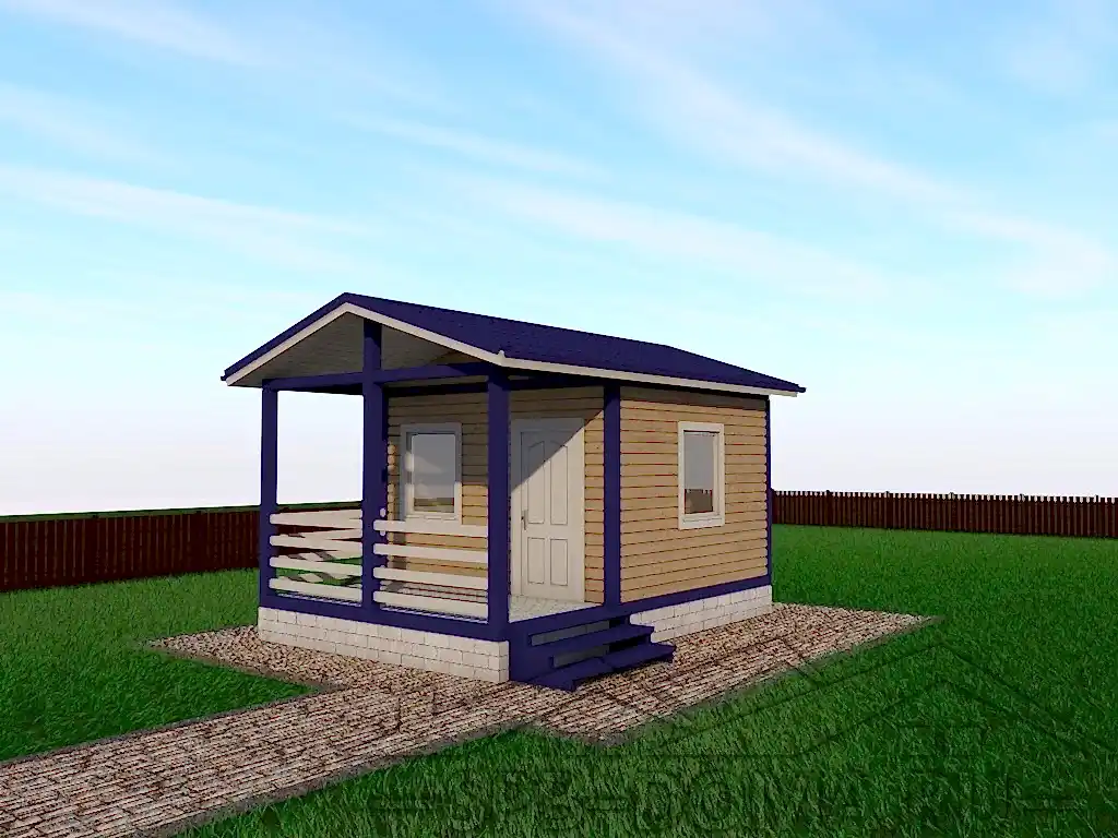 Сруб дома из профилированного бруса 4х6 м «Шушары»