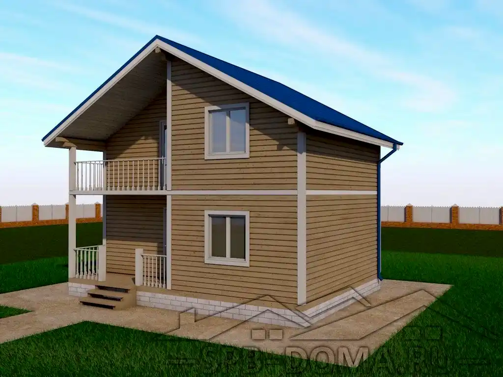 Сруб дома из профилированного бруса 6х8 м «Кирпичное»