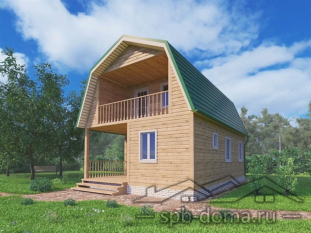 Сруб дома из профилированного бруса 6х9 м «Орехово»